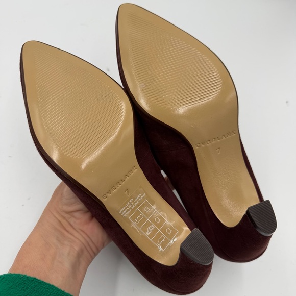NEW Everlane Mahogany Brown Suede The Banana Pump Heel in Size 7 - Picture 11 of 13